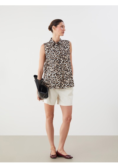 Lcwaıkıkı Classic Kahverengi Leopar Desenli Kadın Gömlek