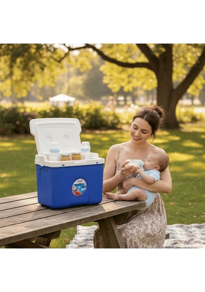Bebek Mama Termosu 7,5 Lt Termos Çanta, Süt & Ek Gıda Taşıma, Uzun Süre Soğuk Tutan Beslenme Çantası-324 Mavi