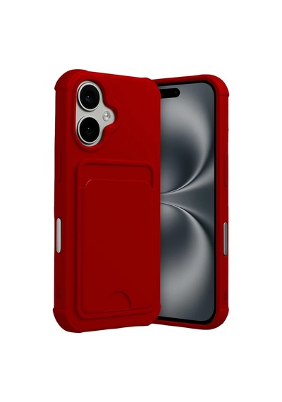 Apple Uyumlu iPhone 17 Kelvin Kartvizitli Silikon - Kırmızı Kirmizi