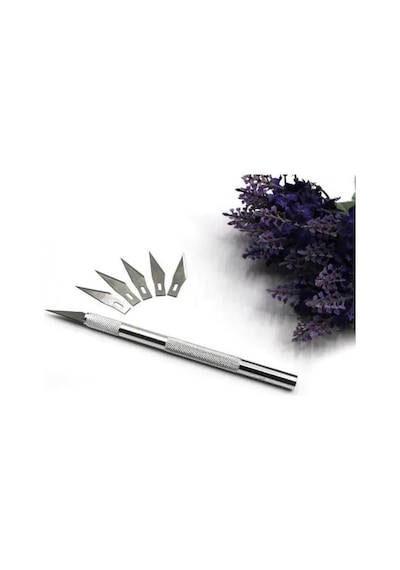 Bianyo. Kretuar Bıçağı. Metal Saplı. 5 Yedek Uçlu. Kretuar Seti.