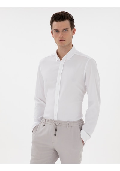 Pierre Cardin Erkek Beyaz Gömlek Desenli 50301583-vr013 Beyaz