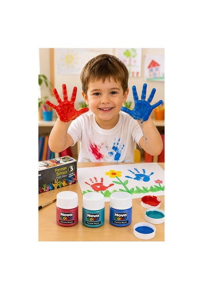 Parmak Boya 3 Renk 1 Adet Nova Color 25 Ml 3 Lü Parmak Boyası Resim Dersi Su Bazlı Resim Okul Öncesi Kreş Anasınıfı Çok Renkli Parmak Boya 3 Renk 1 Adet Nova Color 25 Ml 3 Lü Parmak Boyası Resim Dersi Su Bazlı Resim Okul Öncesi Kreş Anasınıfı Çok Renkli