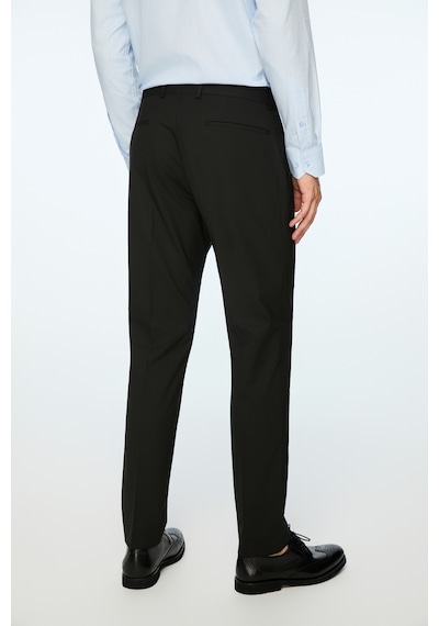 Morven Erkek Siyah Poliviskon Basic Düz Slim Fit Pantolon 26mc003025001 Siyah