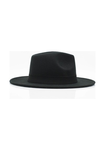 Külah Erkek Fedora Şapka-Siyah-Siyah-Standart