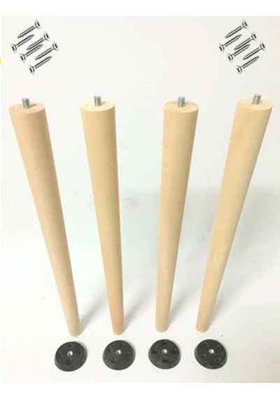 Ahşap Ham Ayak 45 Cm 4'lü Set Kütük Masa Orta Sehpa Zigon Ayağı