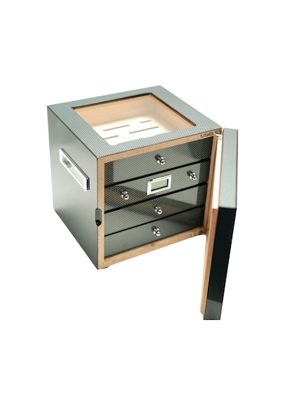 Premiumquality Recoleta Karbon Desenli Sedir Humidor Puro Kutusu - Tr9642