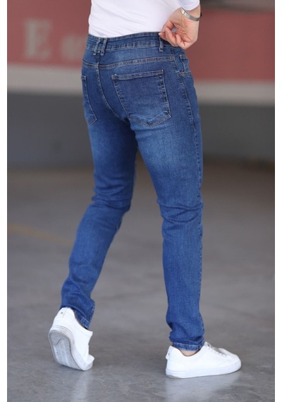 Myrab Denim Koyu Mavi Likralı Erkek Kot Pantolon - Regular Fit, Normal Bel, Kalın Kumaş Lacivert