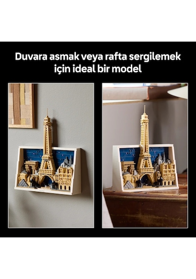 LEGO® Architecture Paris – Aşıklar Şehri 21064 – Yetişkinler için 4 Mimari Simge İçeren Dekoratif Model Yapım Seti (958 Parça)