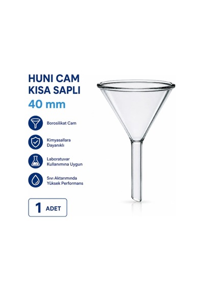 Huni Cam Kısa Saplı 40 Mm - 1 Adet