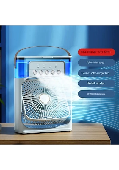 600 Ml Taşınabilir Buzlu Fan Nemlendiricili Usb Sessiz Vantilatör Serinletici Fan Masaüstü Ofis İçin