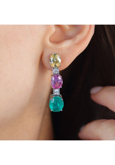 Swarovski Cubic Taşlı Gümüş Küpe