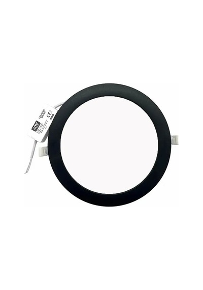 18w Siyah Kasa Sıvaaltı Panel Led Armatür 3000k Günışığı 1530 Lümen Yuvarlak Gömme Led Panel Ip20