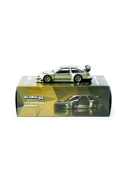 Tarmac Works 1/64 Toyota Sprinter Trueno Ae86 Widebody Green Designed By Jon Sibal