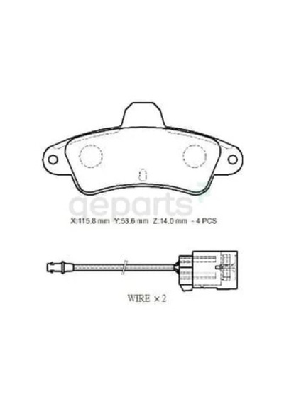 Arka Fren Balatası 2 Kablolu Disk 115.9x53,7x15 Bramax Ford Mondeo - 1993-2000