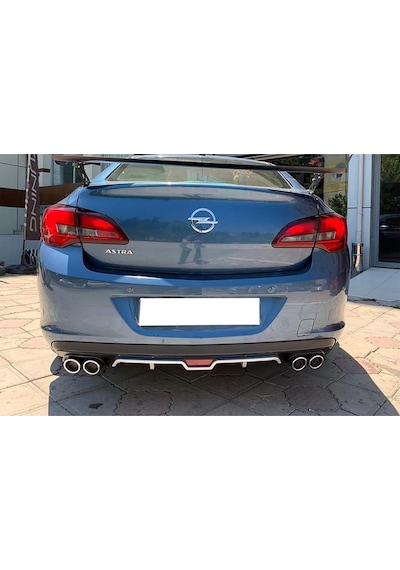 Opel Astra J Sedan Siyah Difüzör 4 Krom Egzoz Görünümlü Difizör Arka Ek Body Kit