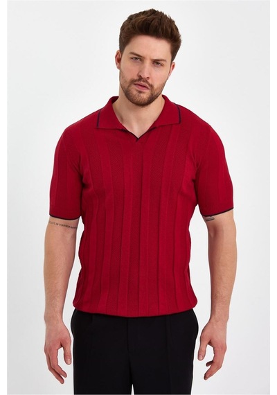 Cool Tarz Koyu Kırmızı Erkek Polo Yaka Çizgili Triko T-shirt-trz19109r02s Koyu Kırmızı Koyu Kırmızı Cool Tarz Koyu Kırmızı Erkek Polo Yaka Çizgili Triko T-shirt-trz19109r02s Koyu Kırmızı Koyu Kırmızı