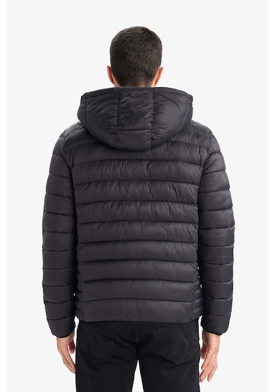 Defacto Su Geçirmez Slim Fit Dar Kesim Kapüşonlu Fermuarlı Şişme Mont N4661az25aubk27 Siyah