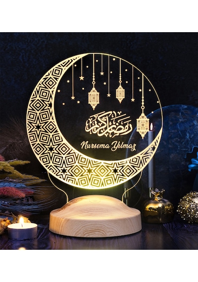 Sevgi Lambası Hilal & Kandil Tasarımlı Ramazan Dekoratif Led Lamba