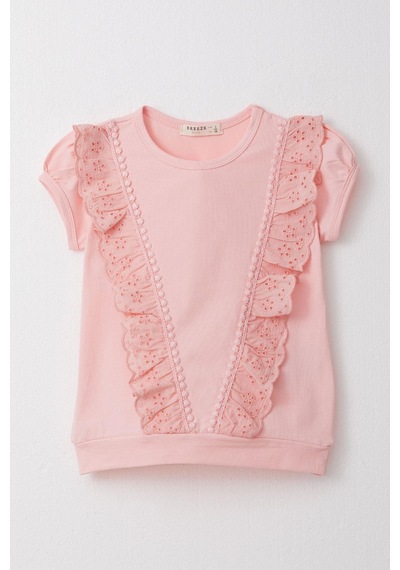 Breeze Kız Çocuk Tişört Güpürlü 1.5-5 Yaş, Pembe