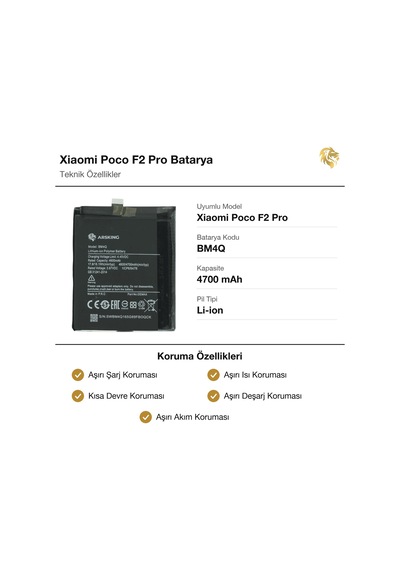 Xiaomi Poco F2 Pro Uyumlu Güçlendirilmiş Batarya Bm4q 4700 Mah Pil Telefon Bataryası Battery