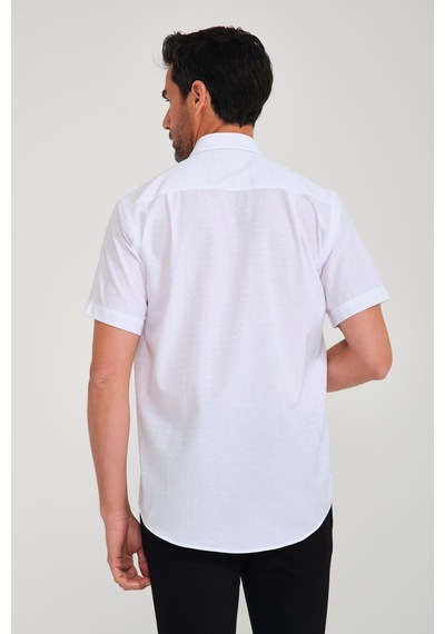 Klasik Kısa Kol Açık Zemin Kutu Desen Keten Cotton Hediye Kutulu Erkek Gömlek Fs-000745 - Beyaz Açık Mavi-1673 Klasik Kısa Kol Açık Zemin Kutu Desen Keten Cotton Hediye Kutulu Erkek Gömlek Fs-000745 - Beyaz Açık Mavi-1673