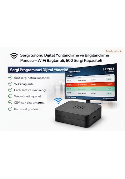 Sergi Salonu Dijital Yönlendirme Ve Bilgilendirme Panosu Modülü Wifi Bağlantılı