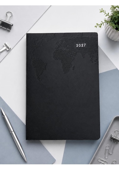 Ofisinn 2027 Termo Deri Kapak 17x24 Cm Planlayıcı Günlük Ajanda 70 Gr Siyah