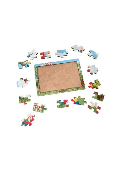 Papağanlar 16 Parça Eğitici Öğretici Ahşap Çocuk Puzzle Yapboz Bebek Çocuk Oyuncak