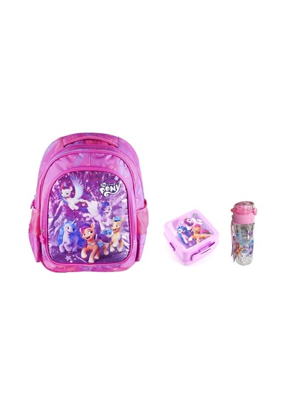 Pony Okul Çantası Pembe ,matara Ve Beslenme Kabı Pembe