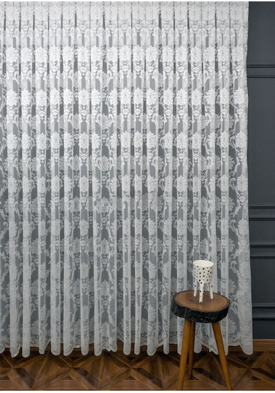 Evdepo Home Damask Kullanıma Hazır Tül Perde (546640431)