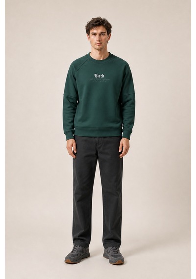 Redline Black Yeni Sezon Erkek Kışlık Regular Fit Sweatshirt Pamuklu Nefti