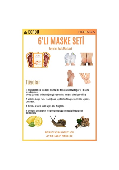 Soyulan Ayak Peeling Maskesi 6 Lı