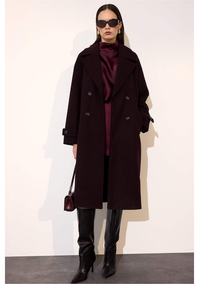Defacto Regular Fit Kaşe Kaban F1197ax26spbr444 Bordo-br444