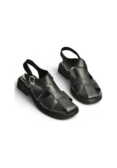 Fox Shoes Y291880003 Siyah Hakiki Deri Sandalet