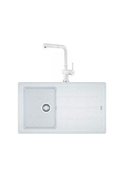 Franke Basis Bfg 611 Bianco Granit Evye + Active Plus Doccia 2.0 Batarya Set