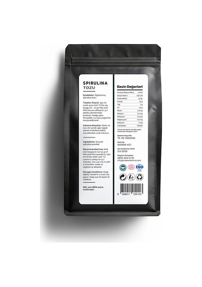 Organik Spirulina Tozu 50g, Premium Spirulina Powder Glutensiz, Vegan, Katkısız