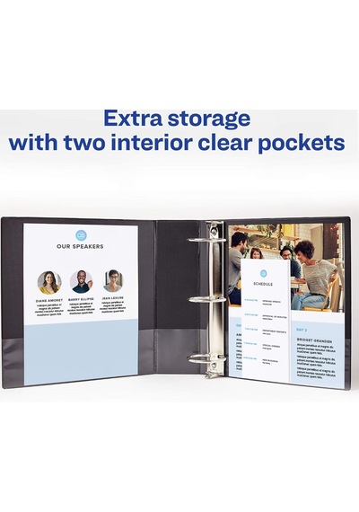 Avery Legal Sağlam Binder 3 Halkalı 5,1 Cm Yuvarlak Halka, Siyah, 1 Binder 6401 Genel