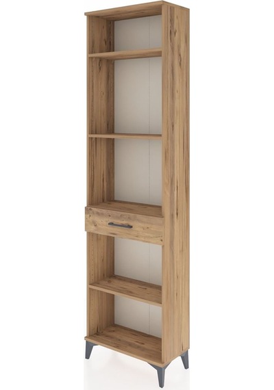 Arges Dolap 4 Raflı Tek Çekmeceli 60x30x221 Çam-çam Çam