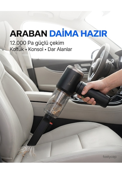 Vacuum Plus Snv-3002 15in1 Profesyonel 12.000pa Emiş Güçlü Üflemeli Şarjlı Mini Araç Süpürgesi