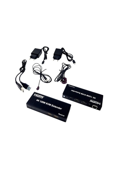 Novacom 4k 120metre Hdmı+usb+ır To Cat6 Kvm Extender