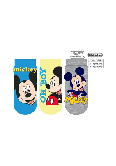 Çimpa Mıckey Mouse Erkek Cocuk Soket Çorap Mavı/0-6ay Mavi