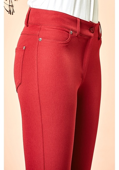 Soralline Sorallline Kadın Büyük Beden Pantalon 1690 Kırmızı Bordo