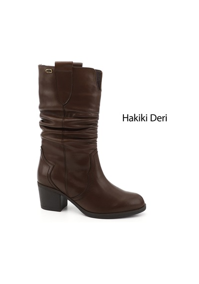 Gönderi(R) Gönderi R Kadın Kahve Antik Kalın Topuklu Körüklü Hakiki Deri Çizme Gkzc13447531 Kahverengi