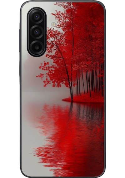 Samsung Galaxy A17 Uyumlu Sonbahar Gölü Baskılı Silikon Kılıf Renkli