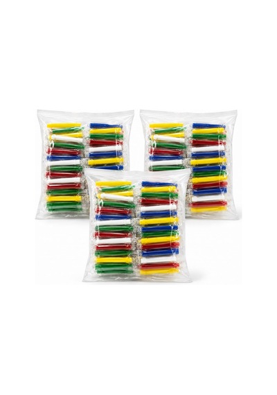 Uzun Renkli Plastik Sipsi- 120 Adet