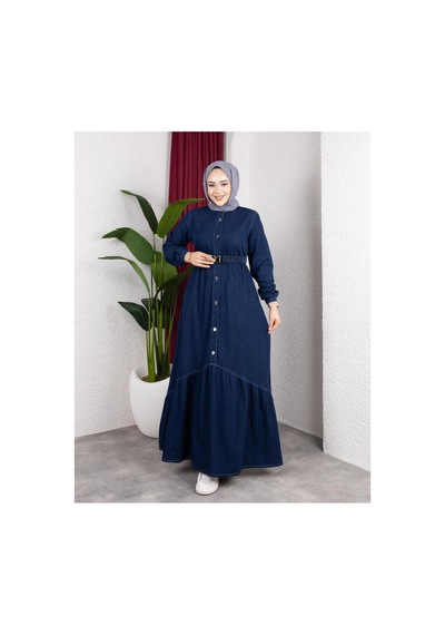 Hb Harma Time Butik Kadın Düğmeli Kuşaklı Denim Koyu Kot Mavi Elbise Koyu Mavi Koyu Mavi Hb Harma Time Butik Kadın Düğmeli Kuşaklı Denim Koyu Kot Mavi Elbise Koyu Mavi Koyu Mavi