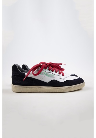 Krahe Artemis Erkek Hakiki Deri Eskitme El Boyamalı Bağcık Ve Iki Yedek Bağcıklı Beyaz-Laci Sneakers 001
