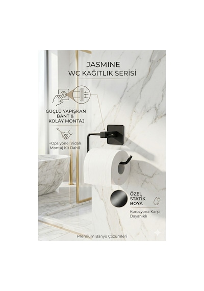 Alper Banyo Jasmin Kare Yapışkanlı Açık Tuvalet Kağıtlığı