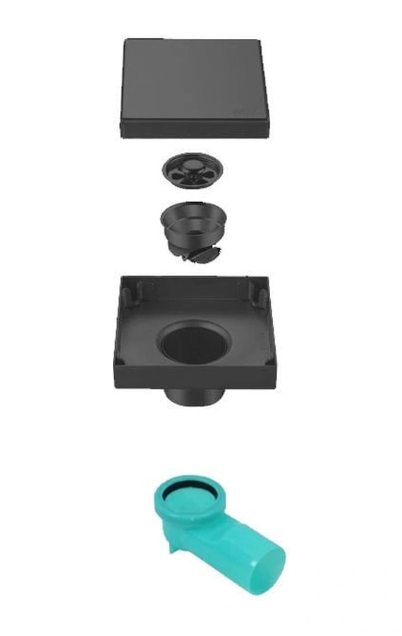 Fause Komple Çelik Seramik Uyumlu Ankastre Yer Süzgeci 10x10 Cm Siyah Ksz101-b
