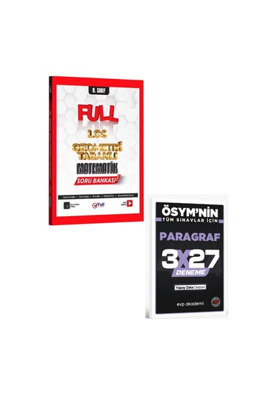 Full Matematik 2027 8. Sınıf Geometri Tabanlı Matematik Soru Bankası+ Evp Akademi Paragraf